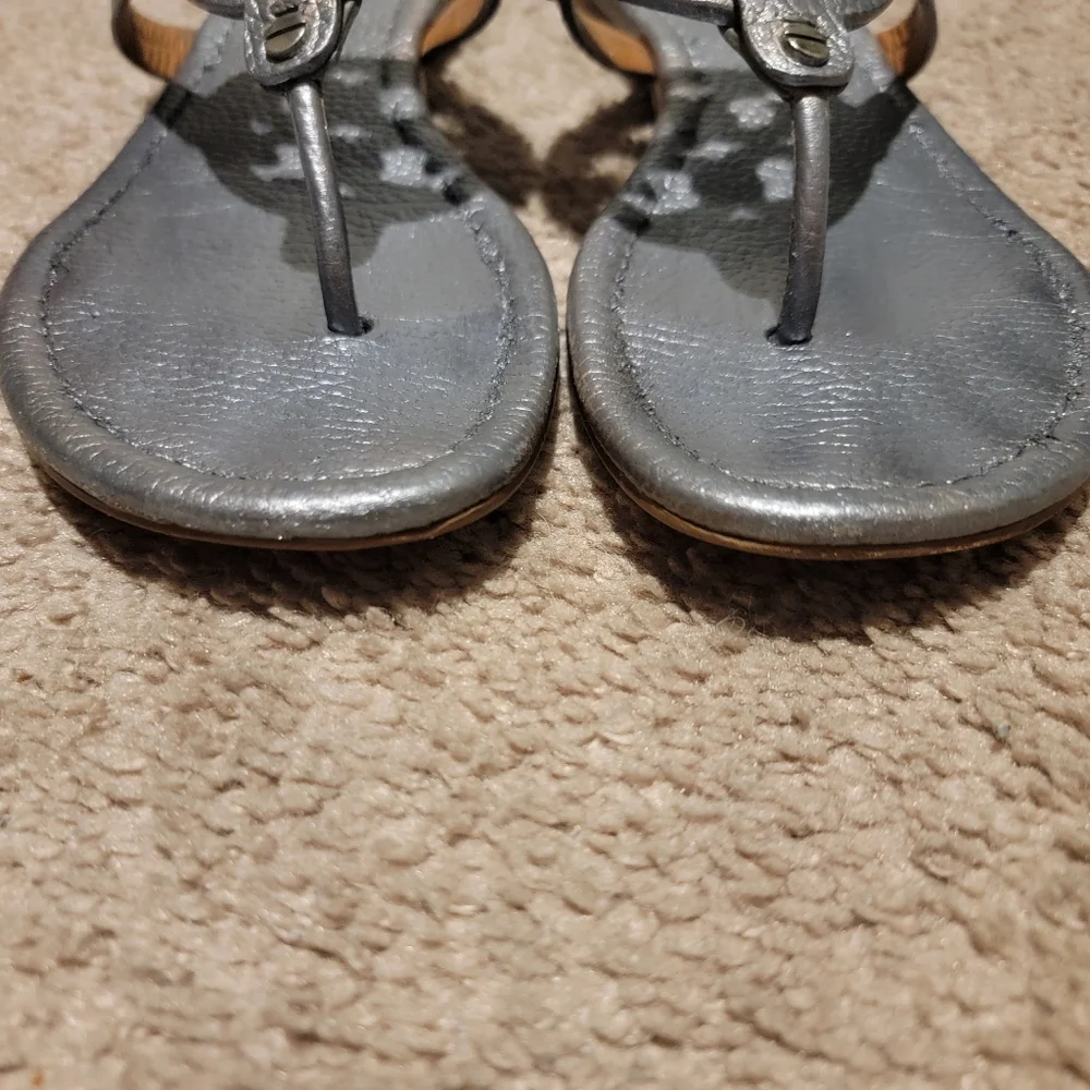 Tory Burch Miller Sandals Pewter Size 9.5